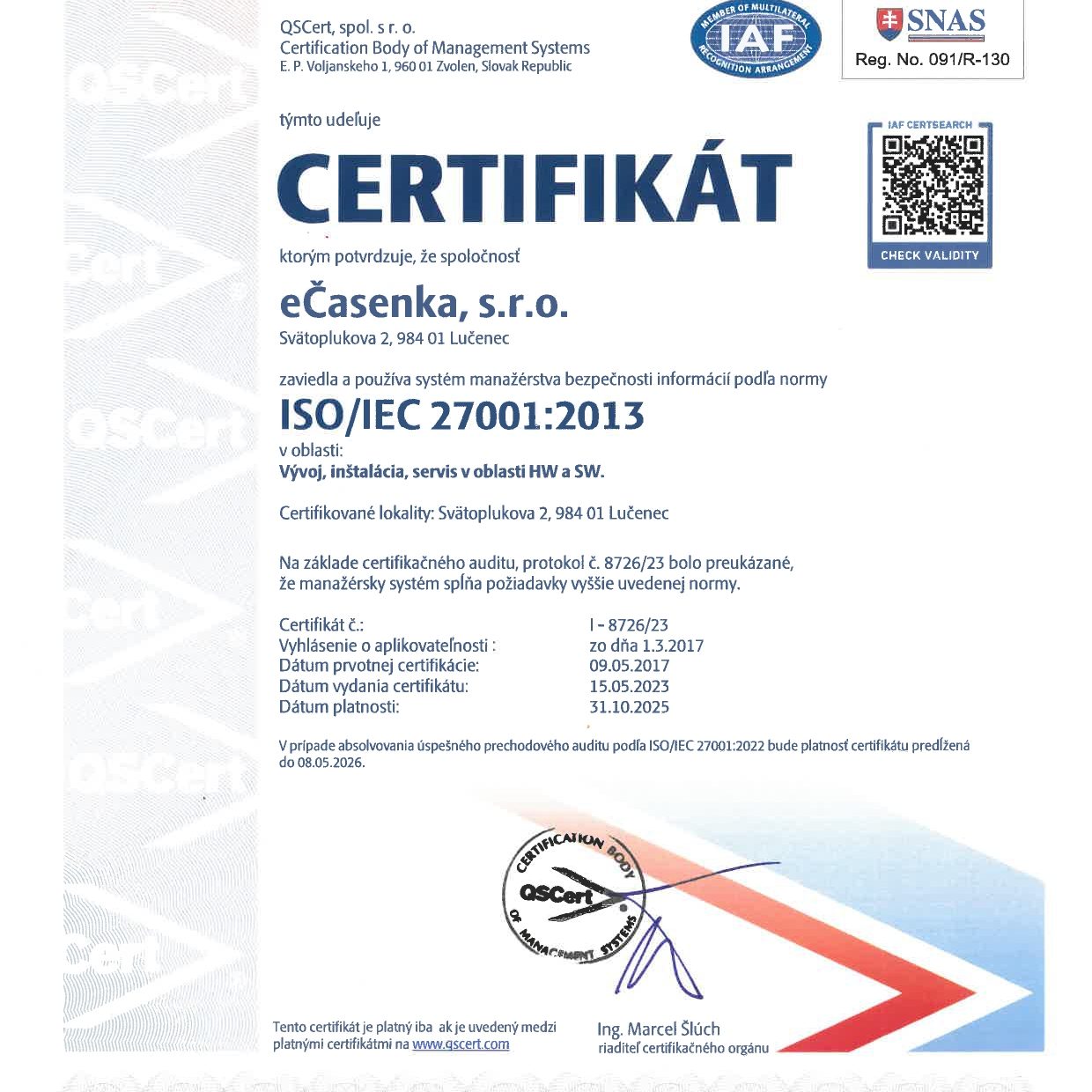 SK - ISO 27001:2013